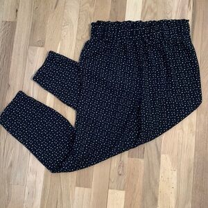 ONE by chapter one Pull-On Elastic Waist Polka Dot Pants Black/White Women’s XS